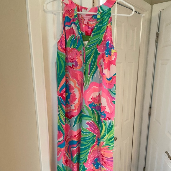 Lilly Pulitzer Bailey Silk Midi Dress Serene Blue - Picture 4 of 4